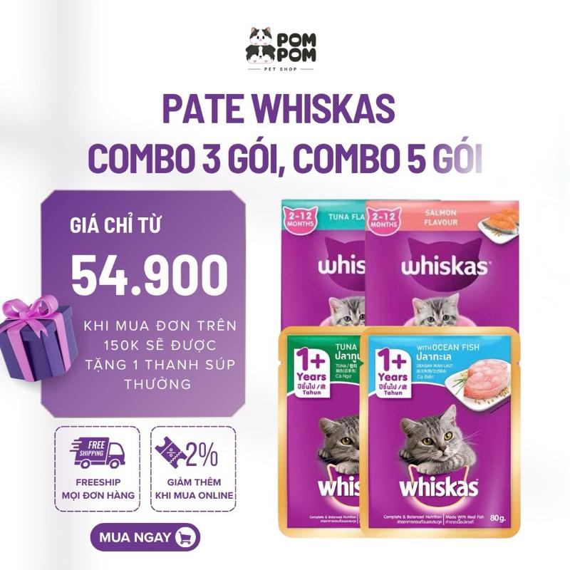 Combo Pate Whiskas Cho Mèo Trưởng Thành 80g