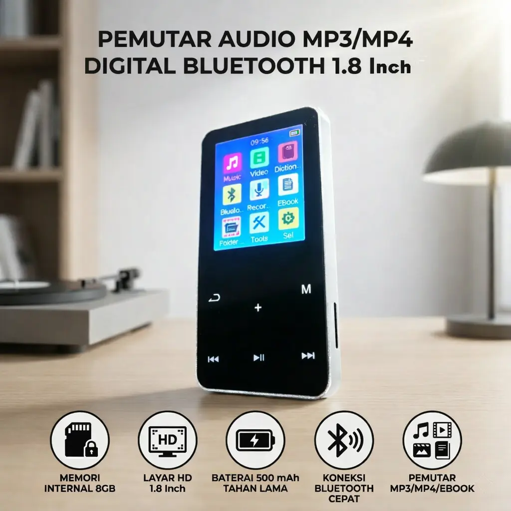 ZYZY MP3 Digital Audio Player MP4 Bluetooth 1.8 Inch HD 500mAh - SD-01/Cb2732
