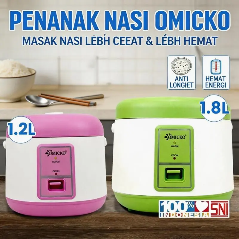 Bisa COD Magiccom OMICKO Platinum 1.2L / 1.8L Penanak Nasi Anti Lengket Multifungsi, Bayar Ditempat