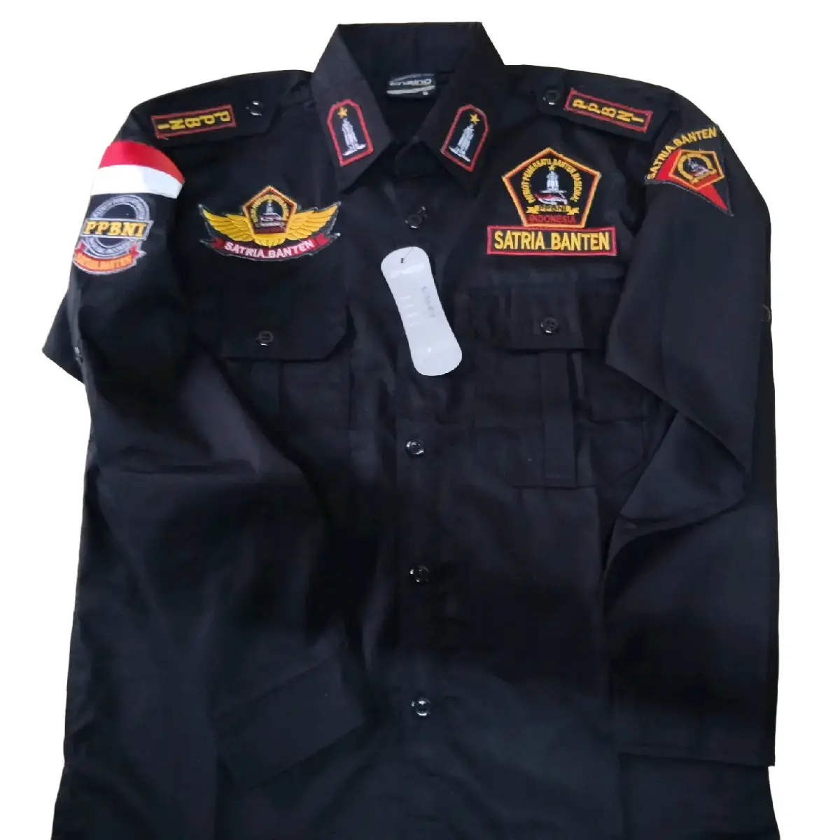 Kemeja Ormas PPBNI Satria Banten Hitam Kerah Keren