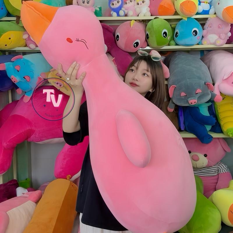 Vịt Hồng 1m2 màu hồng siêu xinh Thú Nhồi Bông mềm mịn