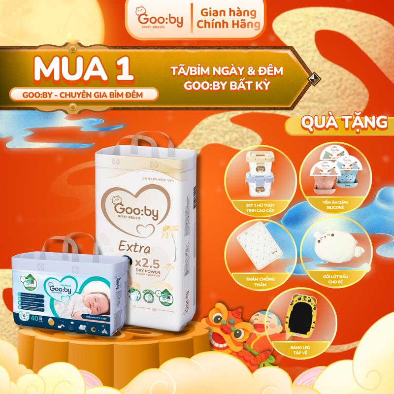 [Mua 1 Bịch] Tã/Bỉm Gooby Ngày/Đêm mềm mại, an toàn, siêu thấm hút size NB/S/M/L/XL/XXL/XXXL cho bé từ 4kg - 35kg + TẶNG QÙA