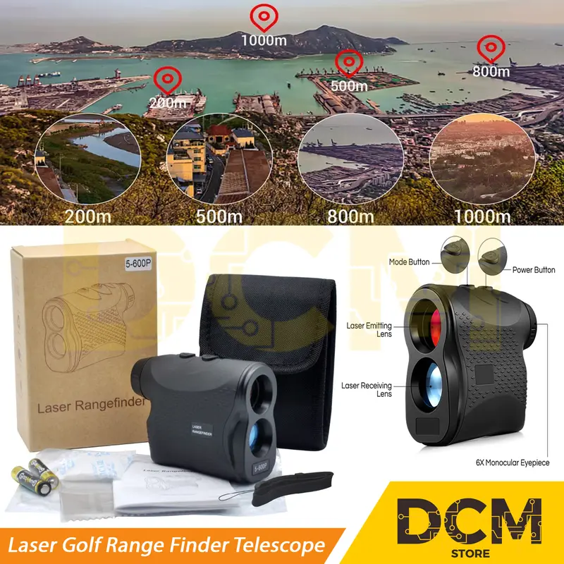 Laser Golf Range Finder Telescope Teropong Berburu Pengukur Jarak 600m 0