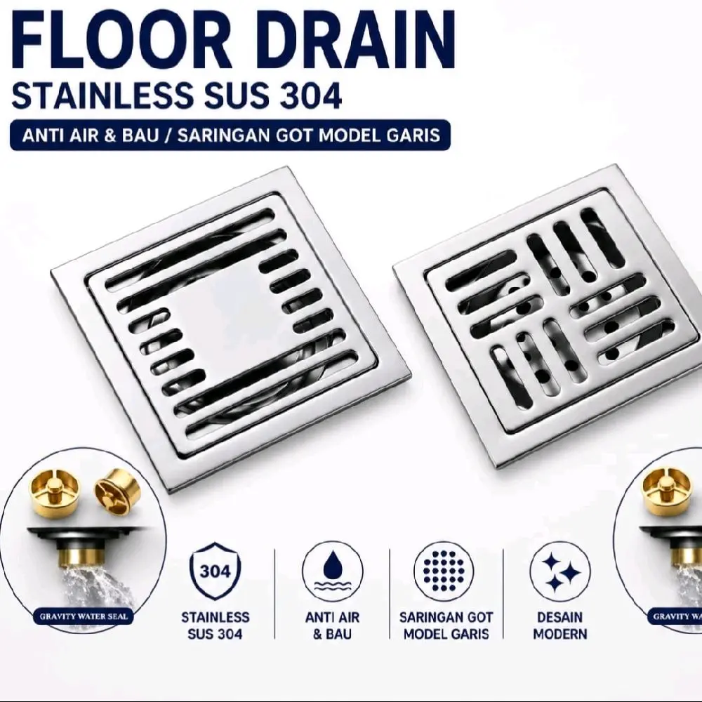 Floor drain stainless sus 304 Anti karat model Garis anti bau serangga