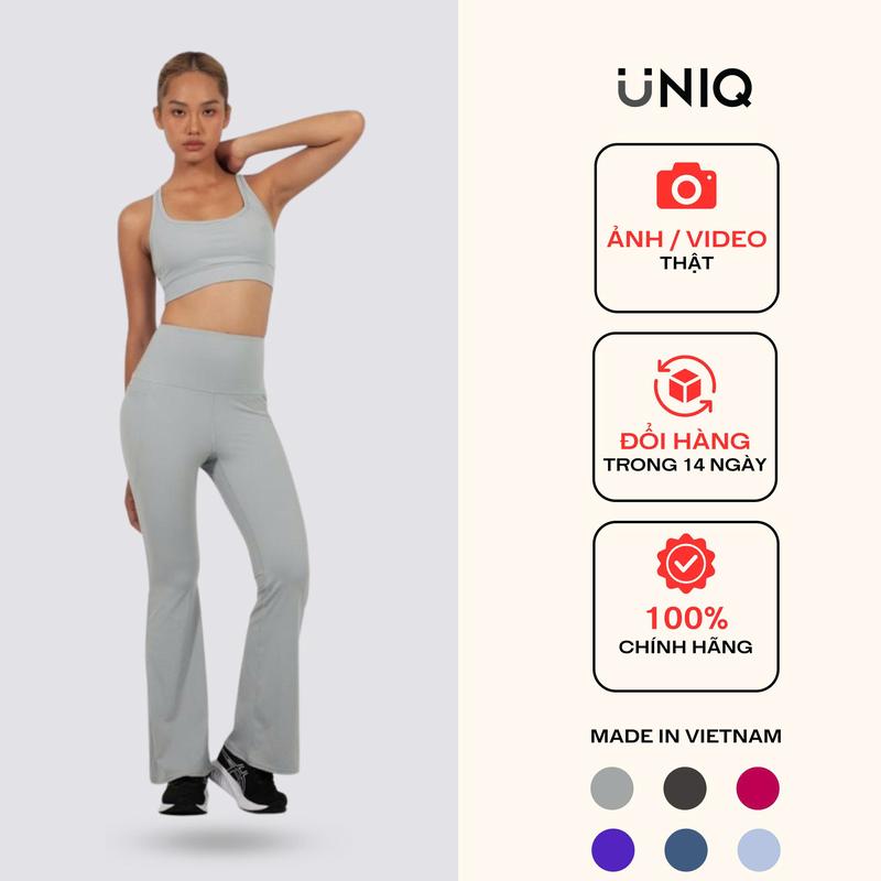[MÀU MỚI] Bộ Đồ Tập Gym Yoga Nữ UNIQ Cool Peel - Áo Dây Đan & Quần Legging Ống Loe