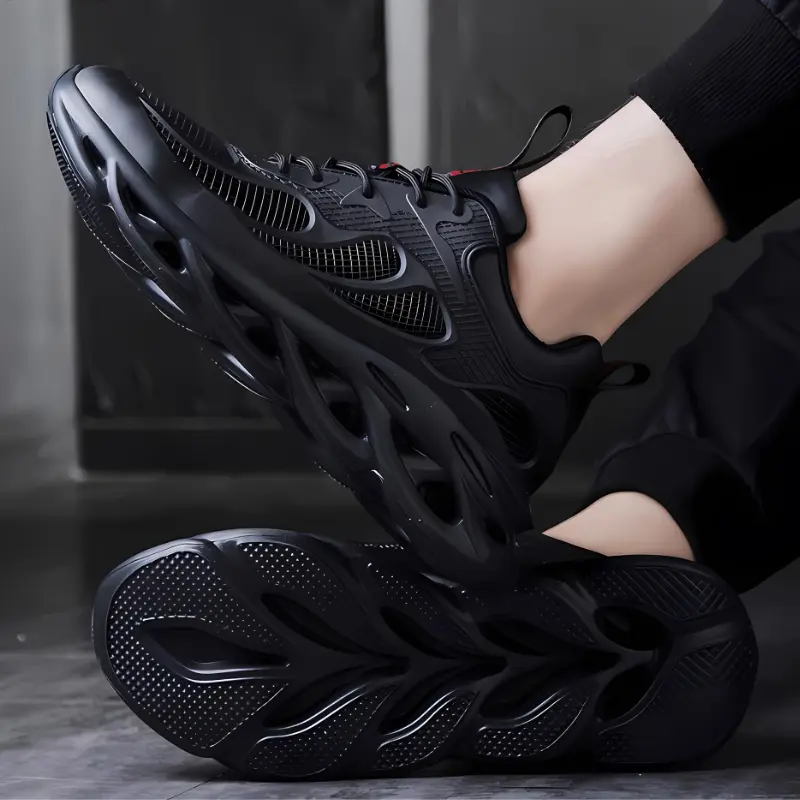 VIDAR.SHOES Sepatu Sneakers Pria Full Hitam Sepatu Cowok WR 48 Snekers Black sepatu brand Lokal Casual Shoes