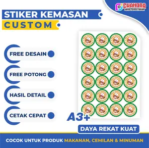 CETAK STIKER LABEL KEMASAN A3+ Cutting CUSTOM