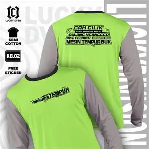 LUCKY DVSN Kaos Tani Basahan Lengan Panjang Oblong Pria Sablon Baju Kerja Lembut Nyaman Atasan Dewasa KB 02