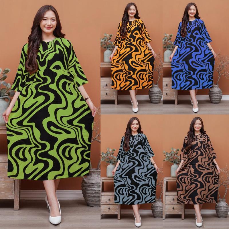 Product Introduction of Daster CHIBI LAVINA Busui Resleting Depan Tali Kanan Kiri Daster Rayon Motif Lengan 7/8 Casual Wanita Dress Bumil 3