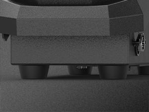 Close-up of the anti-slip bottom feet of the foot pedal