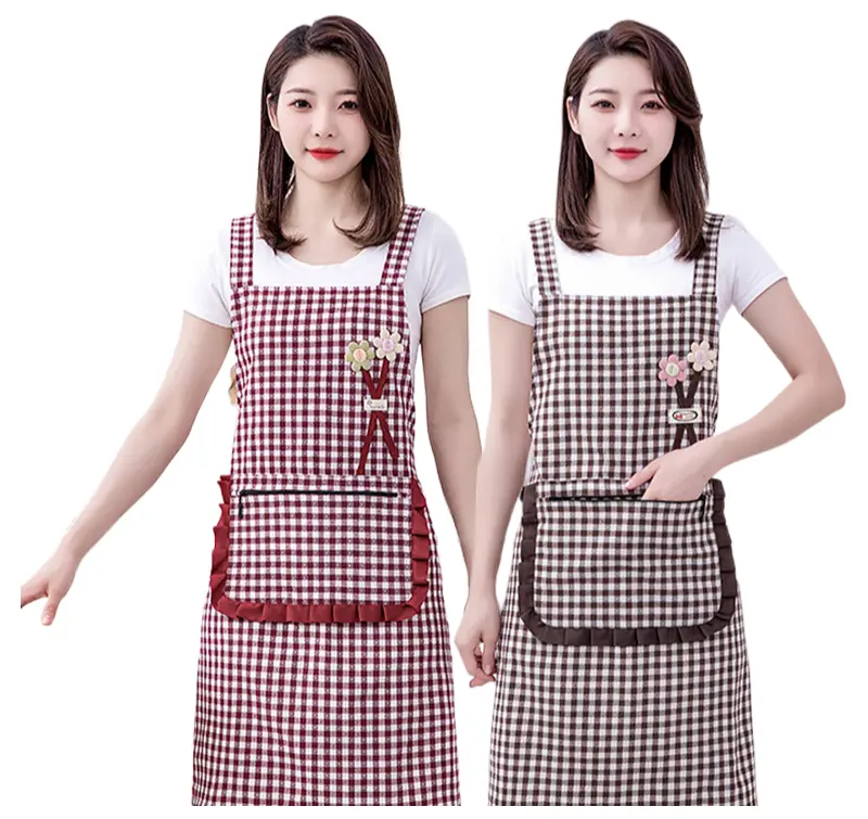 Fashion apron household kitchen cooking bernelai ingggi work clothes female summer can breathable thin