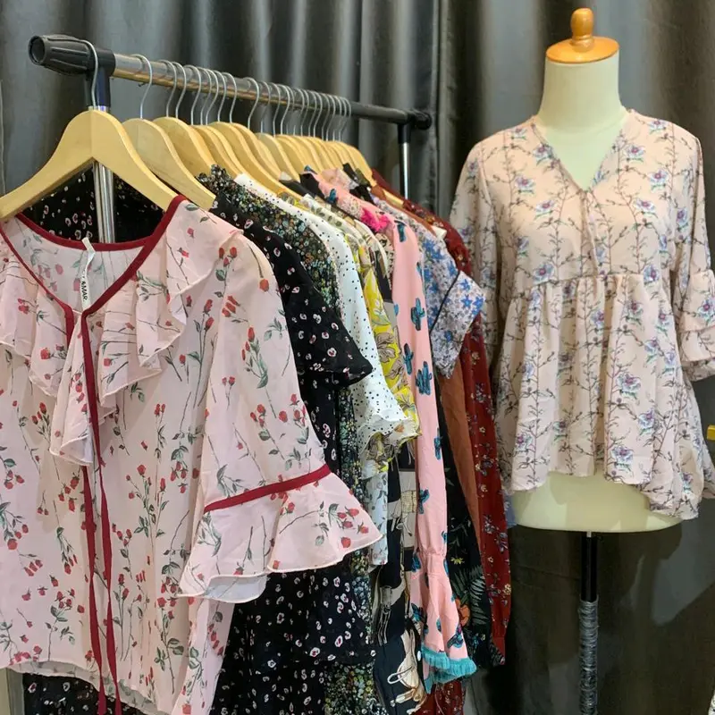 Blouse Korea Wanita Full Motif Bunga Atasan Panjang - Baju 1