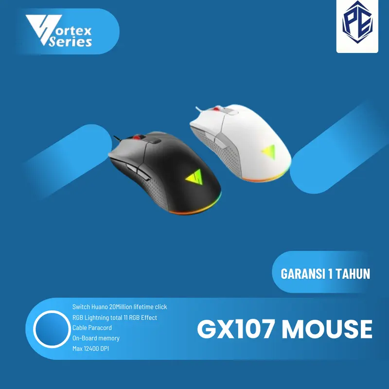 VortexSeries GX107 / GX-107 RGB Lightweight Gaming Mouse 0