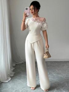 Vestido casual de otoño e invierno para mujer, vestido midi de línea A con manga larga y cuello redondo, elegante diseño liso, perfecto para uso diario