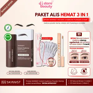 [ BPOM ] Paket Alis 3in1 SKINNIST Eyebrow Powder + Cetakan Alis Tali 12 + Concealer Tahan Lama Ori by SKINNIST