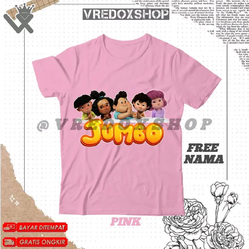 (BISA COD) Kaos Atasan Anak Motif Jumbo Movie Animasi Jumbo Baju Kartun Jumbo Viral 2025 T-shirt Pakaian Fashion Anak untuk Laki-laki dan Perempuan Usia 3-12 Tahun/ Free Nama Distro 3