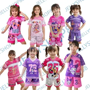 Setelan Jersey Anak Perempuan 2-10 thn KUROMI / BALLERINA / ROBLOX / ONE PIECE / KPOP DEMON HUNTERS/ kaos anak anak / stelan celana pendek