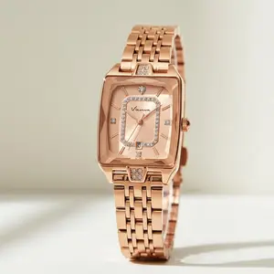 VIANOVA - Jam Tangan Wanita Elegan Quartz Kecil Original Anti Air 1237 Kaca Mineral Standard Jepang Jam Tangan Cewek Stainless Watches