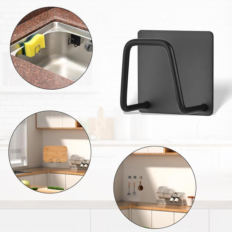 Giá Đỡ Miếng Bọt Biển Dính Bồn Rửa Nhà Bếp, Giá Để Đồ Phụ Kiện Móc Treo Máy Chà Sàn Bằng Thép Không Gỉ 5