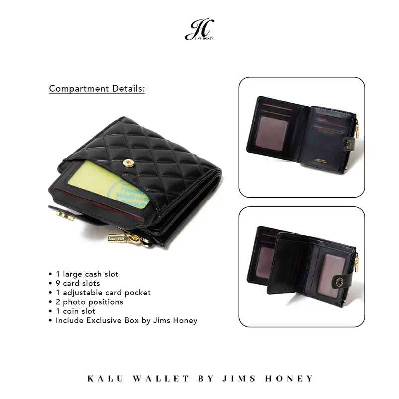 [ BEST DEAL, OWNER'S CHOICE!!! ] JIMS HONEY - Kalu wallet (FREE BOX) - Dompet wanita Kartu Kulit Uang kecil women 3