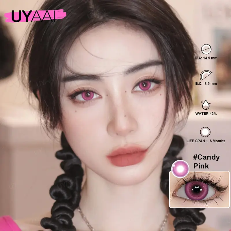 [COD] New Arrival UYAAI SOFTLENS Glacier Blue brown 1 Pasang LENSA KONTAK Warna Diameter 14.2 MM-14.5mm MINUS 0-6.00 USE 6 MONTH Eye Soflen 3