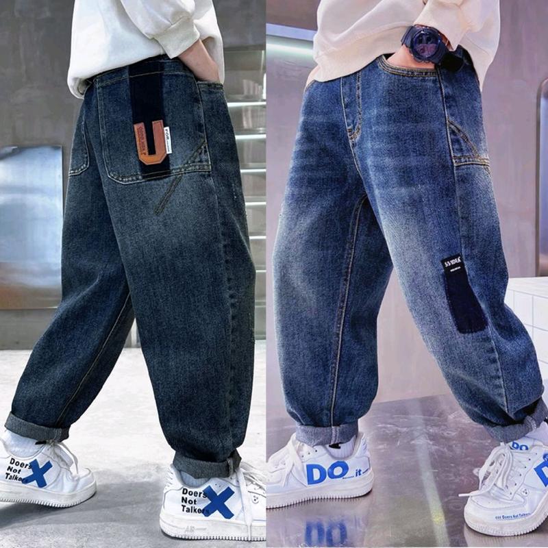 HANNA XUKA Quần Jean Bé trai MA6302 Chất Liệu Jean Mềm Mại Phong Cách Thời trang khoẻ mạnh 2 Màu Size 11-17 16-52KG Dành Cho Bé Từ 5-14 Tuổi quần  jean  dài  bé  trai quần  ông  địa  bé  trai bò  bé