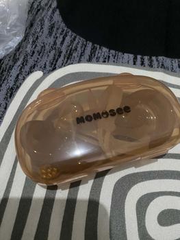 Product Review of Momosee Dot Bayi Newborn 2 IN 1 Nano Perak Set Empeng Silikon Bayi Coklat BPA FREE Silicone BPA Free Baby Pacifier Dengan Rantai dan Kotak BB14 Kompeng from 🅰**W 0