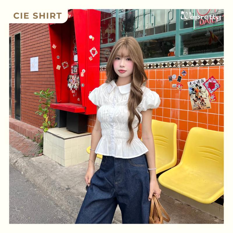 [Tặng Dây Ren] AH43 Cie Shirt Wepretty Clothes Áo Sơ Mi Nữ Tay Phồng Nhiều Màu Dễ Phối Đồ Phong Cách Hàn Quốc Nhẹ Nhàng Nữ Tính