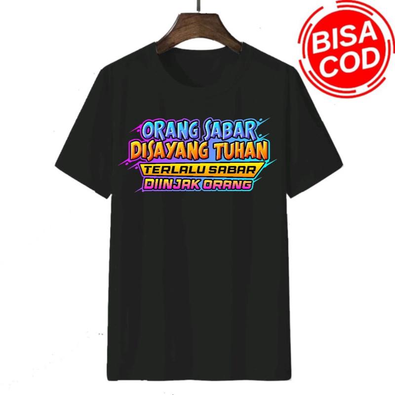 Kaos kata sablon DTF  Kaos kata kata keren kaos pria wanita Baju Oblong Dewasa Tulisan Hitam 1