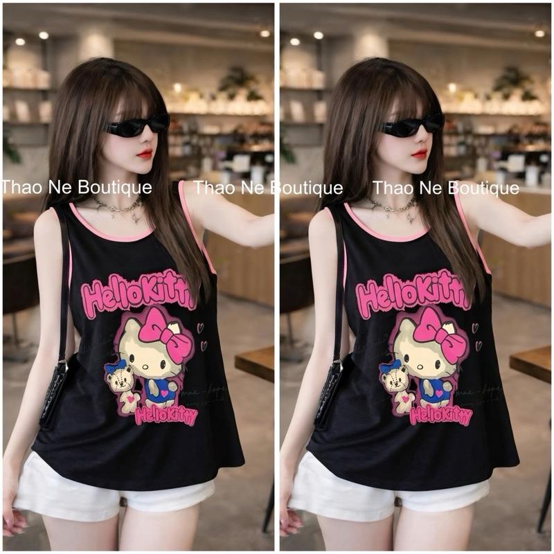 ÁO BA LỖ NỮ IN HOẠ TIẾT VIỀN HỒNG DỄ THƯƠNG VẠT BẦU, CHẤT LIỆU COTTON 4 CHIỀU…