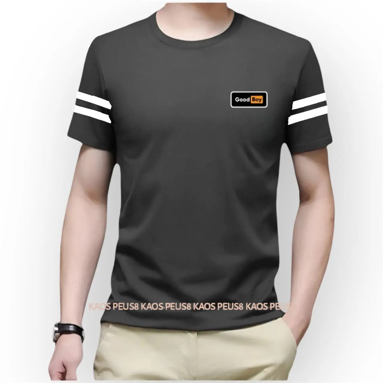 Kaos Pria distro size Dewasa santai navy t-shirts  Motif good boy  Lengan Pendek Bahan Rayon Adem Nyaman - baju oblong Ukuran M-XXL Warna Hitam/Putih/Nevi/Kuning/Merah -