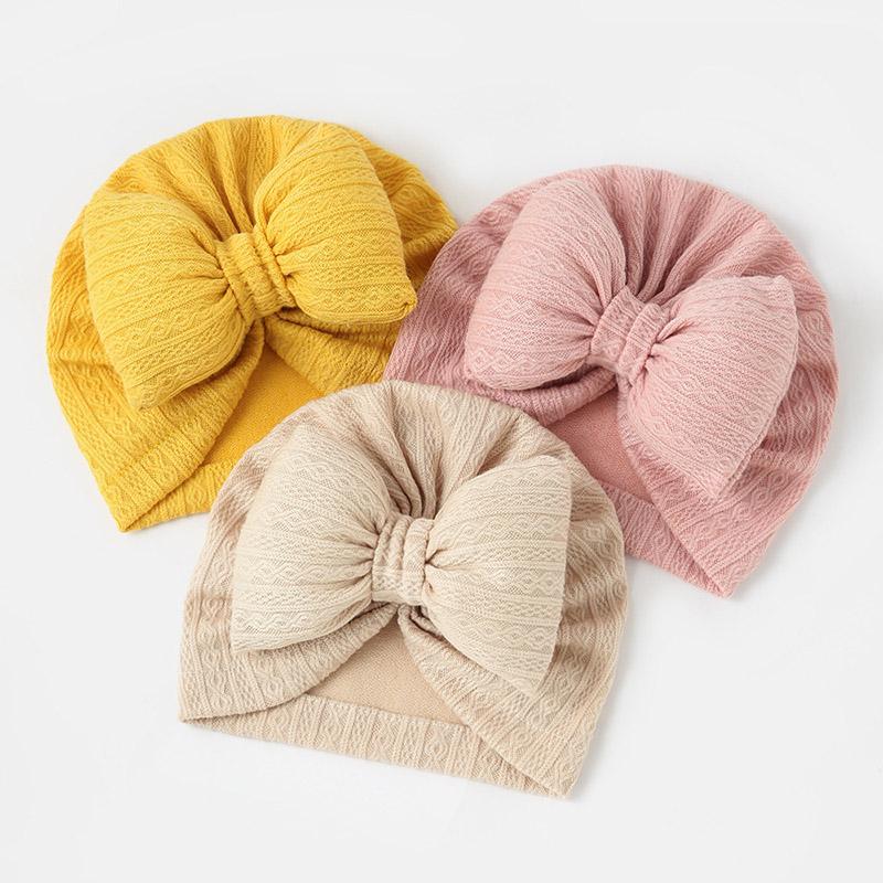 Product Introduction of 0-2Years Cute Big Bow Baby Turban Hat Cotton Soft Elastic Children Girl Indian Hat Photography Props 15