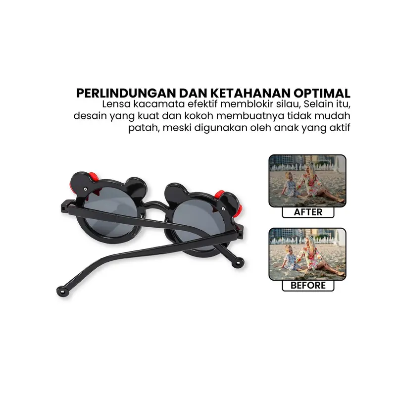 [COD] GD C1129 Sunglasses Kids Kacamata Anak Imut Motif Mouse Pita 4