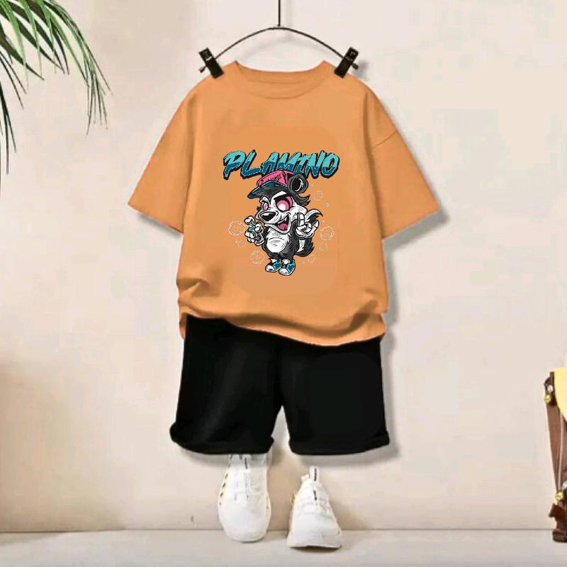 Plamino Setelan Anak Laki Perempuan Motif Hewan Tupai Set Kaos Dan Celana Fashion 6