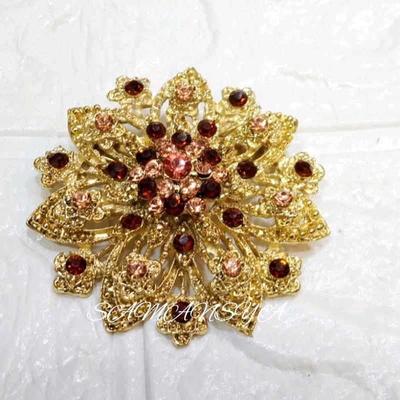 Bros/Bros kebaya/bros hijab/Bros kebaya kutubaru/bros kebaya mewah/brooch/Bros kebaya Bulat Elegan Bunga Clips 7