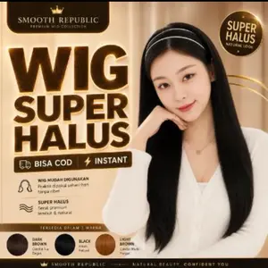 Wig Bando Cantik Wanita Simple Style Long Straight 471-6 Korean Version Bando Wig Lucu Panjang 65 cm Elegan & Nyaman untuk Pesta dan Sehari-hari Model Rambut Lurus Panjang Tampil Eksotis dengan Gaya Memukau