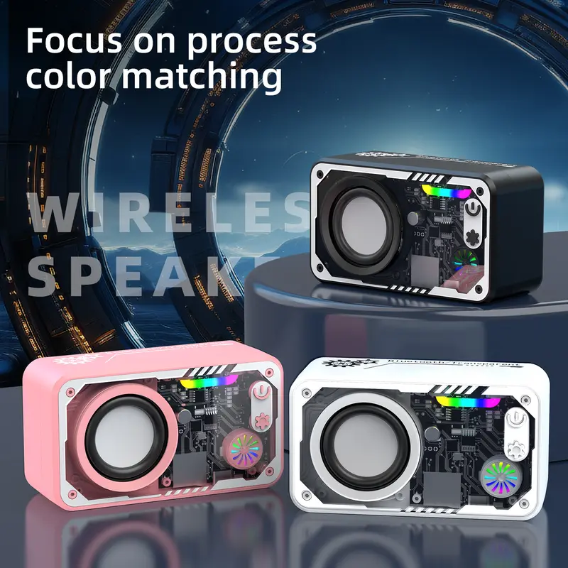GOOJODOQ AB4085 Speaker LED Bluetooth Speaker 5.3 Surround Sound System RGB Multifunction Speaker Connect Desktop/Laptop/TV/Mobile Speaker . 5