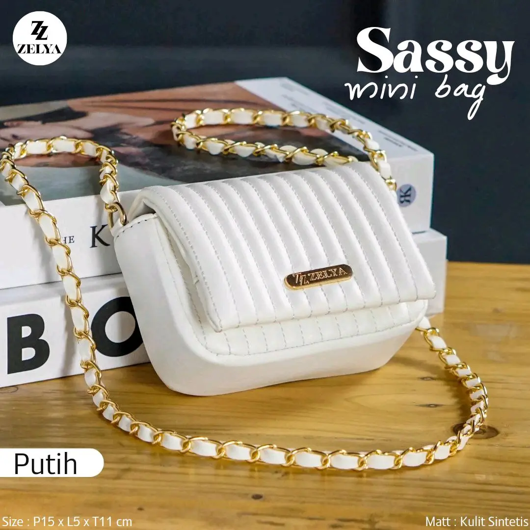 (ZELYA) SASSY MINI BAG BY ZELYA, Mini sling bag aesthetic, Tas selempang mini, tas selempang murah meriah - tas selempang Wanita  Kulit Hitam  tas remaja