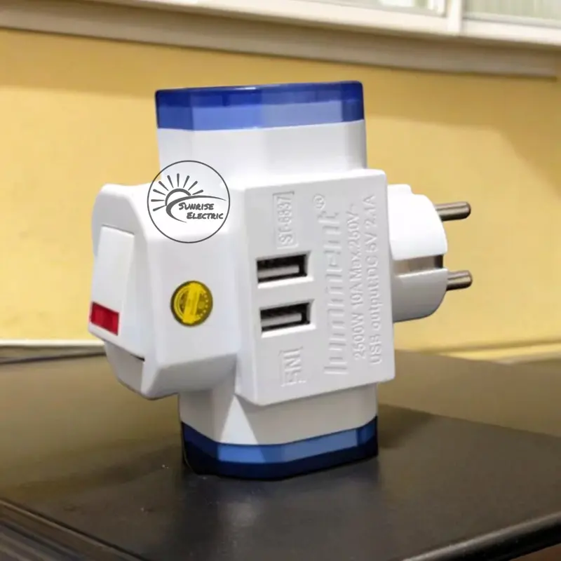 Steker T Arde USB Colokan 3 Cabang+USB Port - Model Terbaru 0
