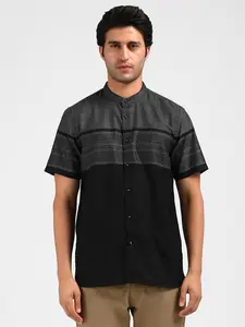 MOC Kemeja Koko Lengan Pendek Pria IDHGAM-BLACK