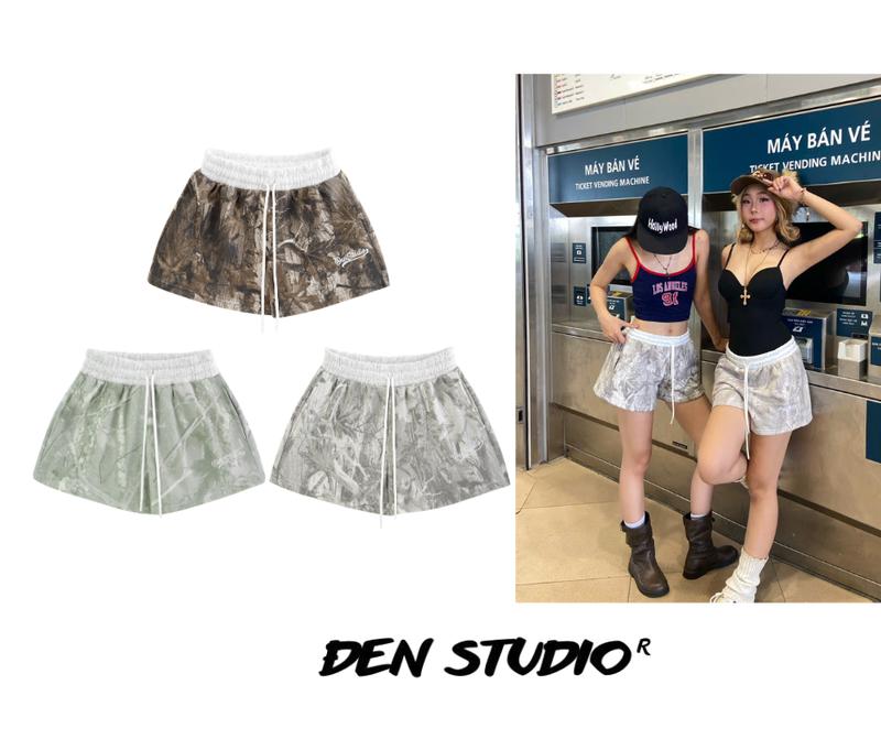 (ĐEN STUDIO)(NỈ BÔNG MỎNG CHO HÈ) QUẦN SHORT NỈ BÔNG HỌA TIẾT REAL TREE PREMIUM COTTON