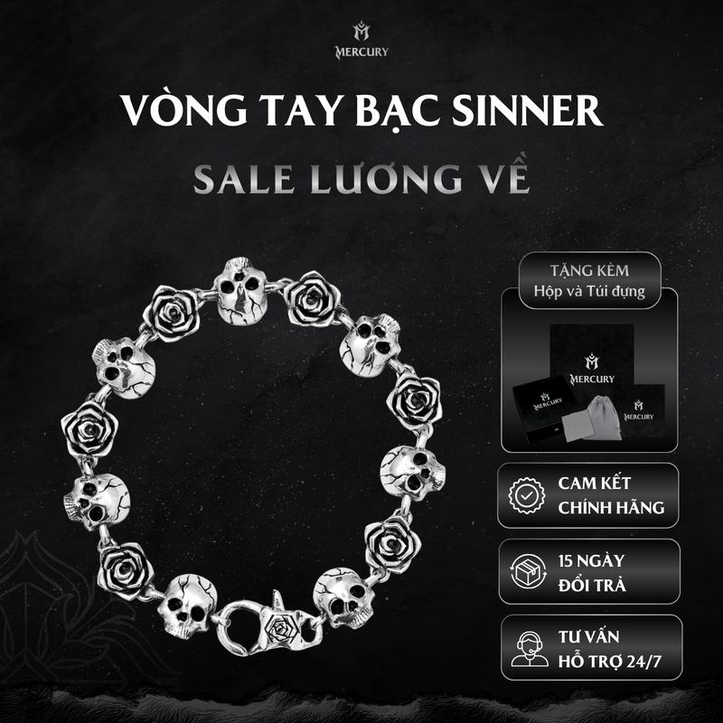 Vòng tay Bạc nam nữ 925 Mercury The Sinner - Trang sức Bạc 925 đúc nguyên khối - Thiết kế độc quyền bởi Mercury x Tranh Nguyenn