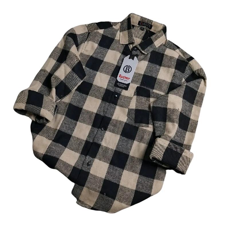 Kemeja Flanel Anak Lengan Panjang Cowok Cewek Umur 6-13 Tahun Motif Kotak Kotak Bestsseller Fashion 0