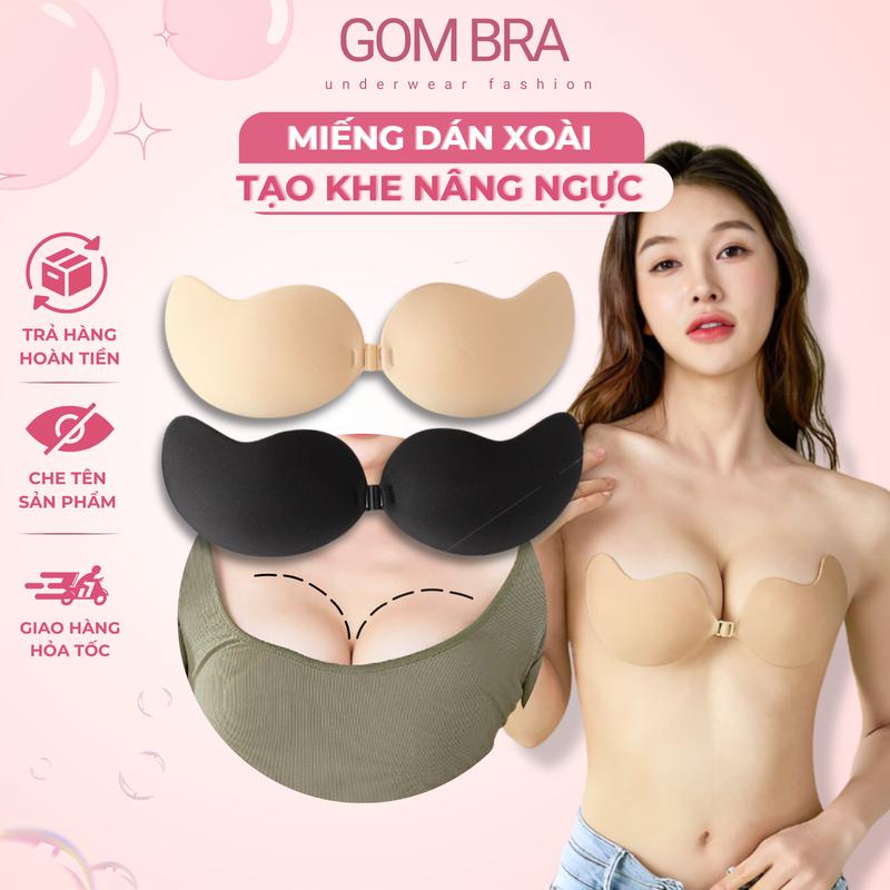 Miếng dán ngực Gom Bra mẫu quả xoài thiết kế cài trước nâng ngực bám dính tốt - SA-0011