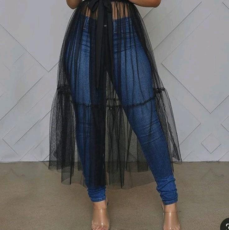 Rok tutu ruffle rok tile hitam ruffle rok putih tutu  Wanita Panjang Casual Dewasa wanita Muslim Hitam Maxi Kerja Scuba 6