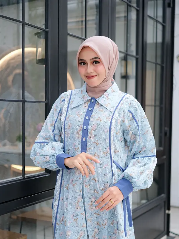 ADINDA & Co- MIDI DRES KATUN BORDIR Gamis Midi terbaru 3