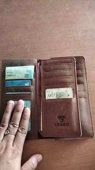 Product Review of Dompet Panjang Pria Kulit Sapi Asli Crazy Horse Leathe Merk CEBBO Dompet Panjang Bisa Muat Hp Kartu Uang from Y**a 2