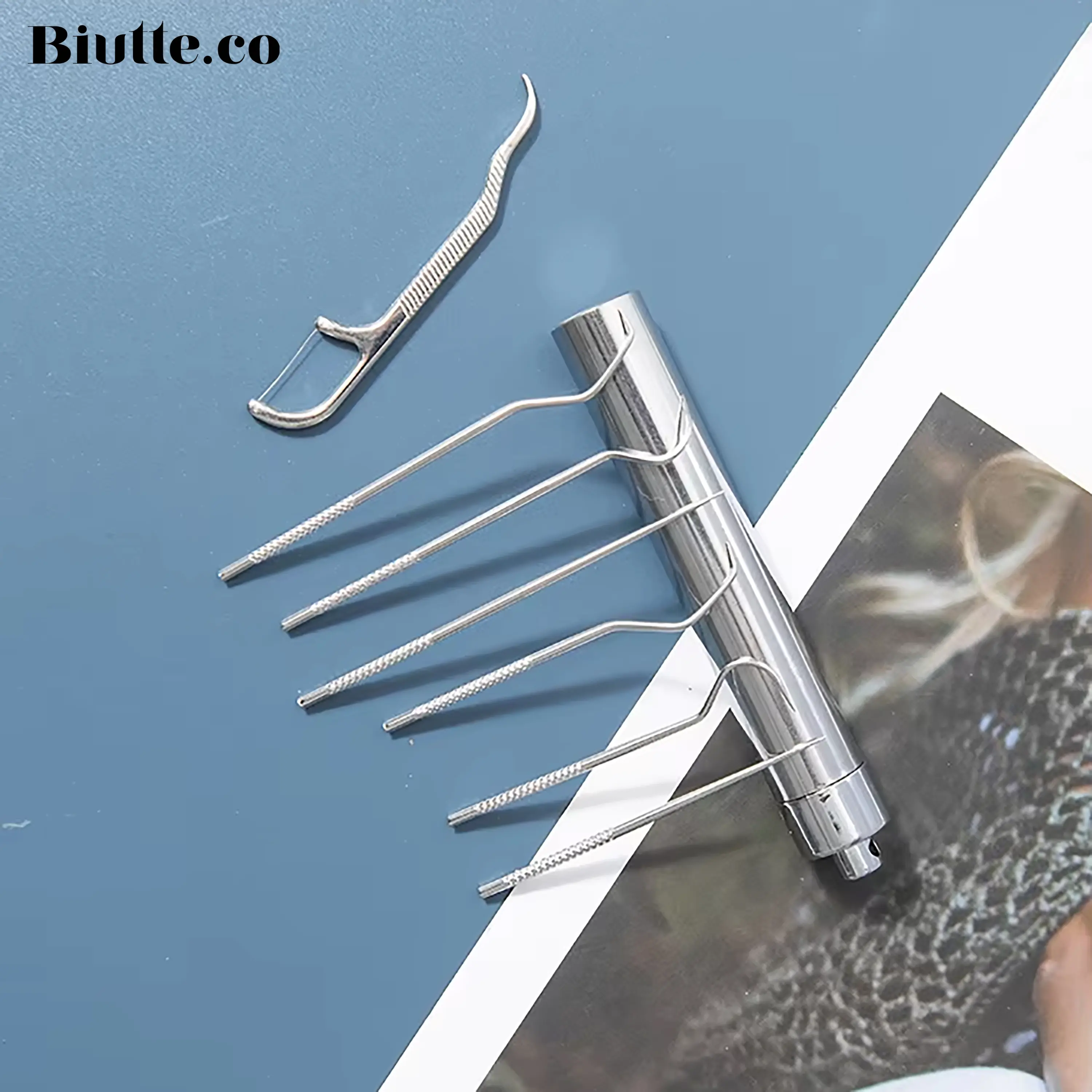 MalakuMall - Tusuk Gigi Stainless 7 PCS | Toothpick Portable Carry | Aksesori Kebersihan Mulut