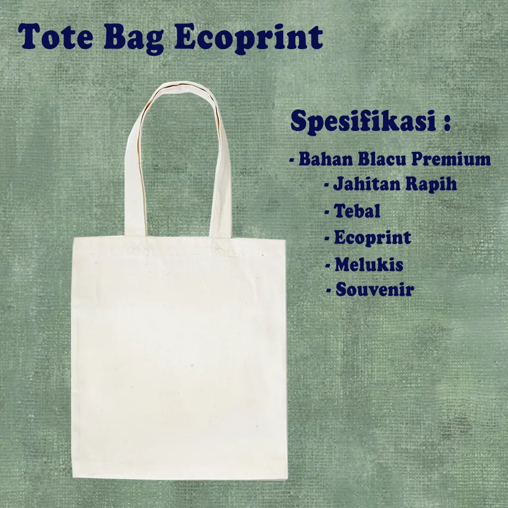 Tote bag Bahan Blacu Polos Tas Wanita  Totebag bisa Lukis dan Ecoprint