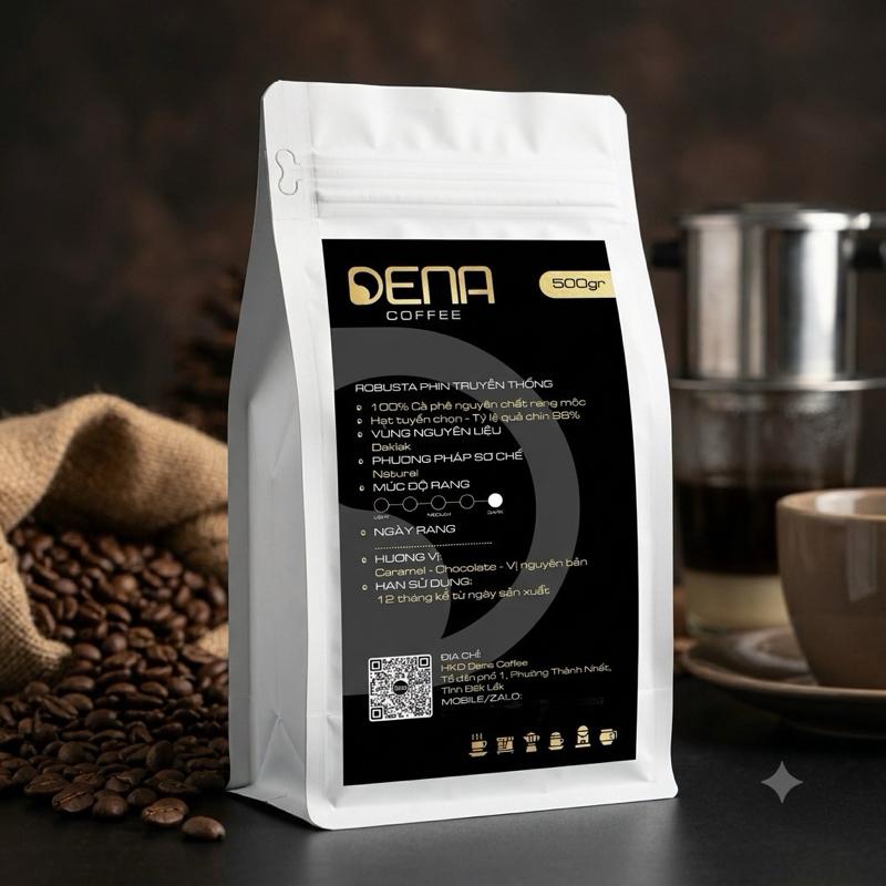 500g Cà Phê ROBUSTA Pha Phin Gu Đậm - DENA COFFEE